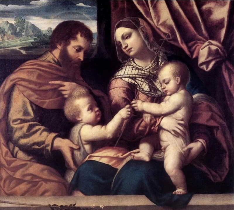 2-Bonvicino Alessandro-Moretto-Madonna con Bambino e San Girolamo - Accademia Carrara, Bergamo